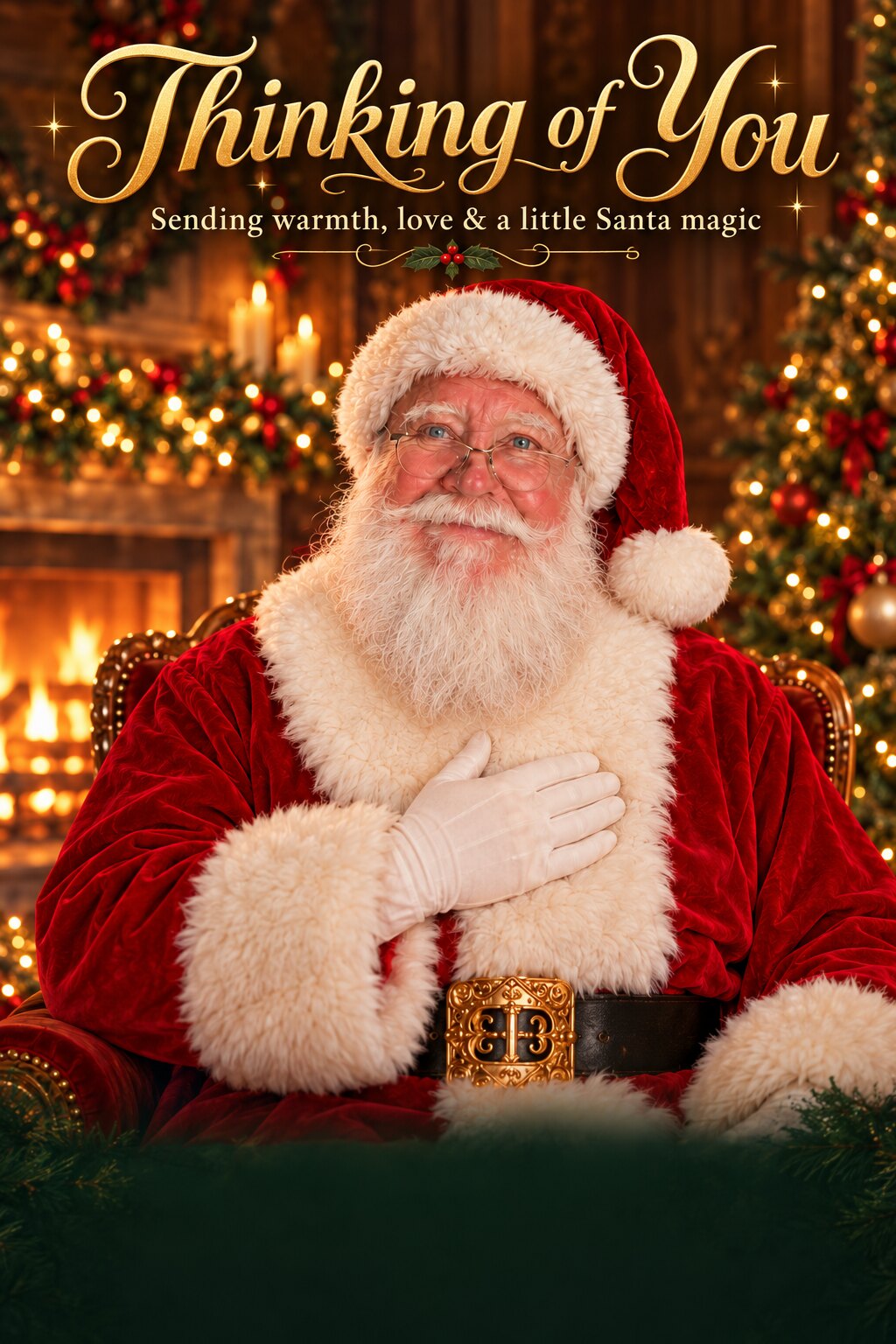 Santa Thinking of You get-well cover
